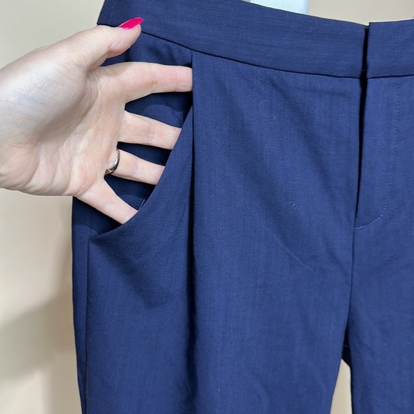 Everlane Blue Trouser Pants Size 4 Pleated waist ankle length - Picture 3 of 11